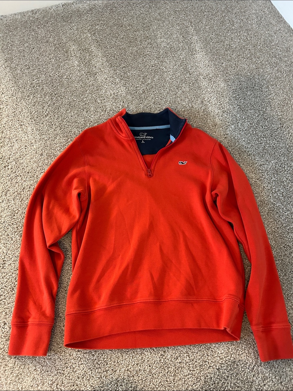 Vineyard Vines boys orange Quarter-Zip Pullover Size Large (16-18) EUC!